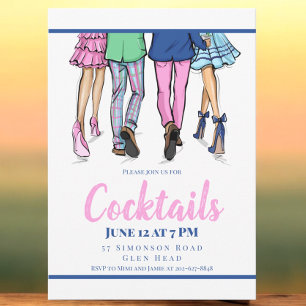 Invitation Mode de fête cocktail pour couples BCBG