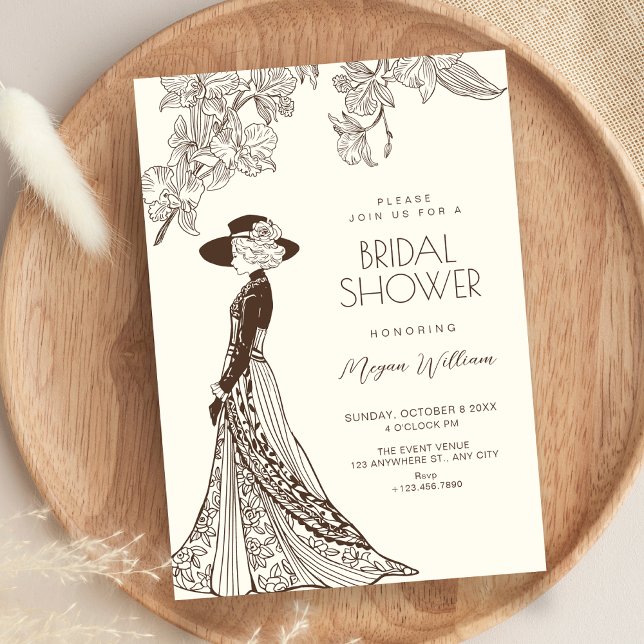 Invitation mode de naissance romantique vintage (Créateur téléchargé)
