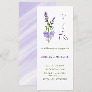 Invitation Mode unique Simple Lavande Bouquet manuscrit