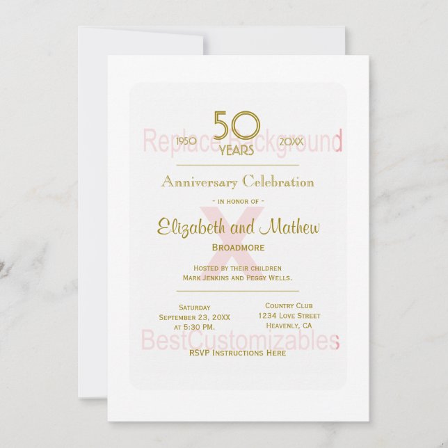 Invitation Modèle 50e Anniversaire (Devant)