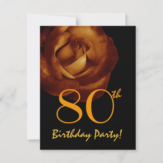Invitation Modèle 80e anniversaire Rose Gold Métallic W245 (Devant)