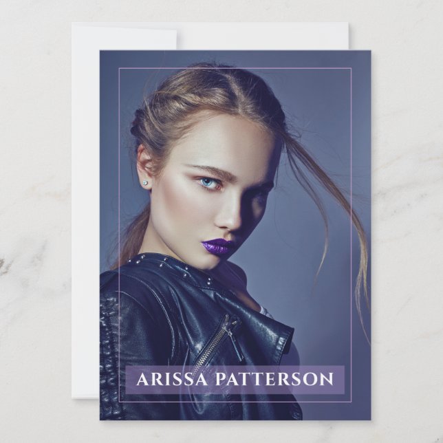 Invitation Modèle Acteur Pro Comp Card 1 Violet photo (Devant)