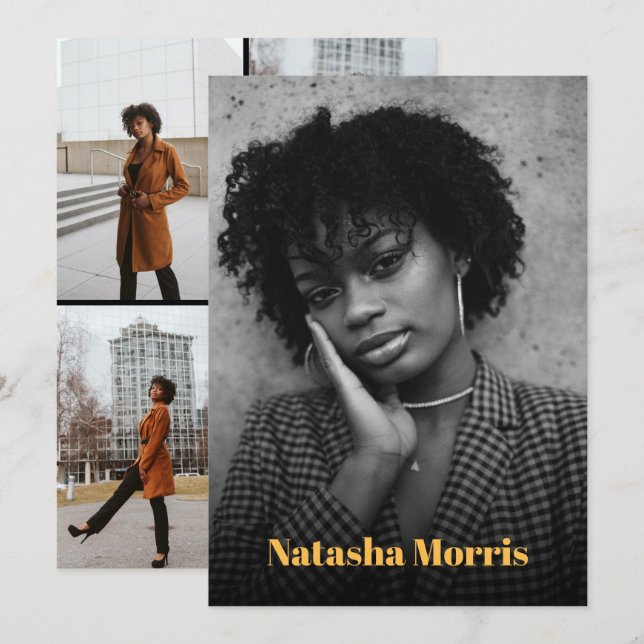 Invitation Modèle Actor Dancer 4 Photo Comp (Devant / Derrière)