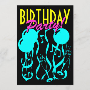 Invitation Modèle au néon d'invitations de fête