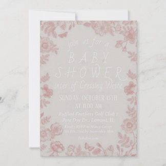 Invitation Modèle Baby shower rose