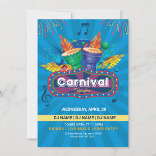 Invitation Modèle circulaire de la fête du Carnaval