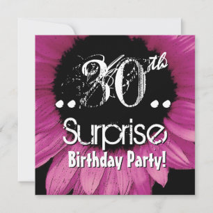 Invitation Modèle d'anniversaire du tournesol rose 30e annive