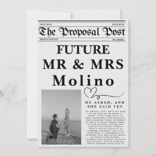 Invitation Modèle d'annonce de fiançailles dans un journal In