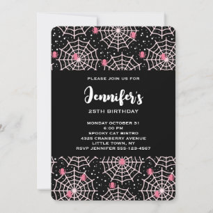 Invitation Modèle d'araignées et de toiles d'araignée pour an