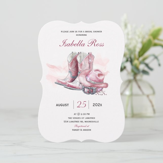 Invitation Modèle de Baby Shower de Cowgirl numérique (Debout devant)