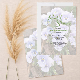 Invitation Modèle de Baby Shower Mariage Photo Violettes Pâle