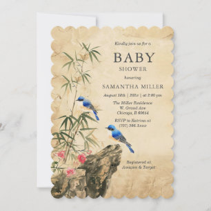 Invitation Modèle de Baby Shower Rustique Vintage