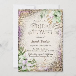 Invitation Modèle de Baby Shower sur le thème de l'imprimé lé