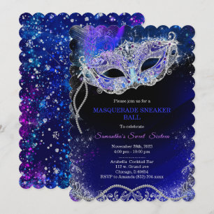 Invitation Modèle de bal de masques personnalisé pour baskets