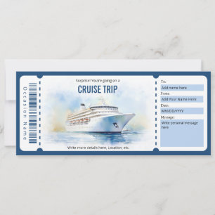 Invitation Modèle de billet de croisière surprise
