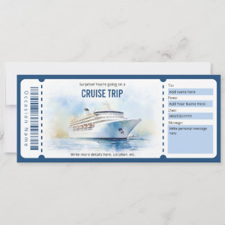 Invitation Modèle de billet de croisière surprise