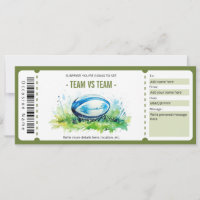 Modèle de billet de jeu de rugby surprise