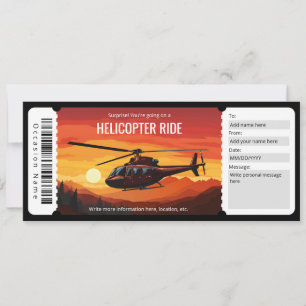 Invitation Modèle de billet surprise Helicopter Ride