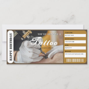Invitation Modèle de Bon Cadeau de Tatouage Personnalisé