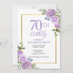 Invitation Modèle de carton d'invitation anniversaire 70 ans 