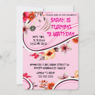 Invitation Modèle de carton d'invitation anniversaire Cowgirl