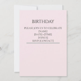 Invitation Modèle de carton d'invitation d'anniversaire rose