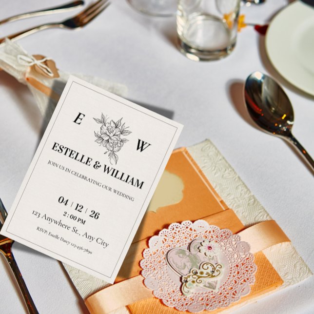 Invitation Modèle de carton d'invitation de mariage Art déco (Créateur téléchargé)