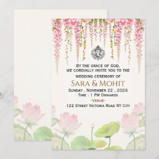 Invitation Modèle de carton d'invitation de mariage indien mo