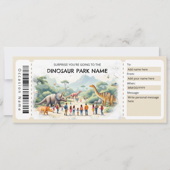 Invitation Modèle de certificat cadeau de billet pour le parc (Devant)