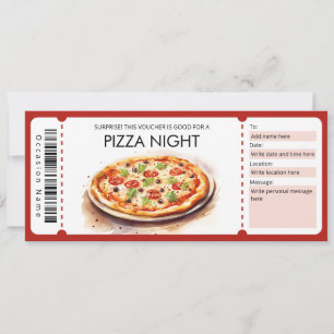 Invitation Modèle de certificat cadeau Pizza, Pizza Night