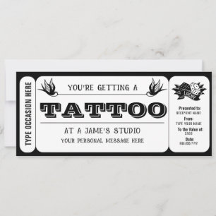 Invitation Modèle de certificat cadeau pour un tatouage perso