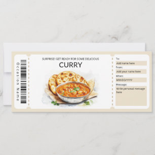 Invitation Modèle de chèque-cadeau de Curry modifiable