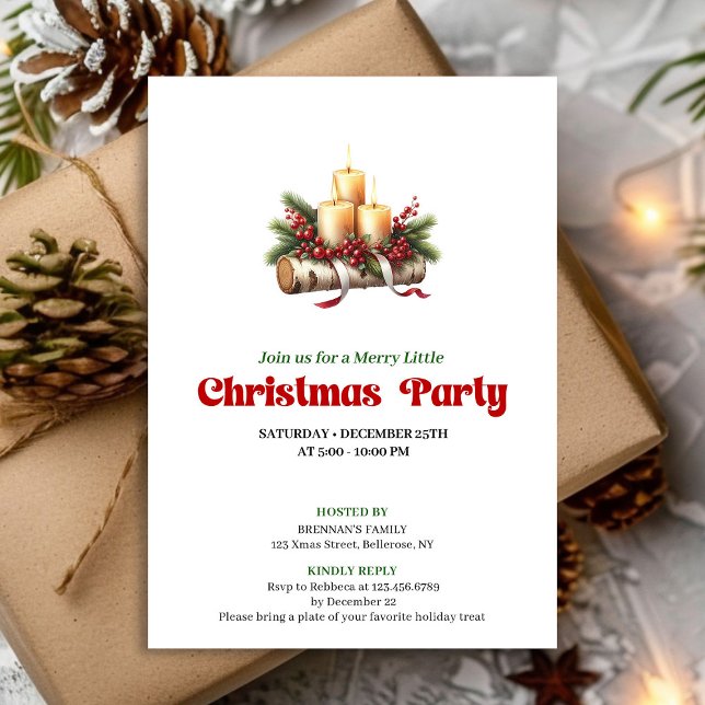 Invitation Modèle de décoration de Noël stylé pour fête (Stylish Christmas Decoration Party Template)