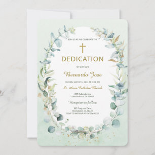 Invitation Modèle de dédicace garçon avec verdure