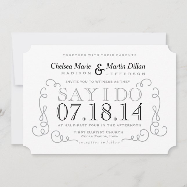Invitation Modèle de défilement Vintage moderne (Devant)