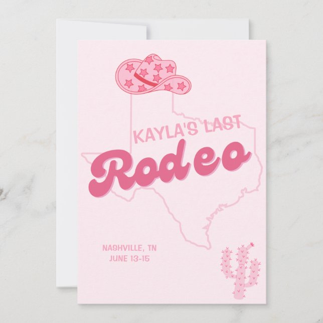 Invitation Modèle de dernière fête de célibataire de rodéo (Devant)