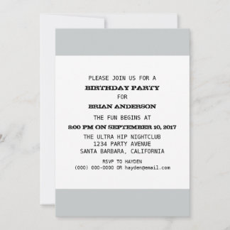 Invitation Modèle de fête d'anniversaire adulte