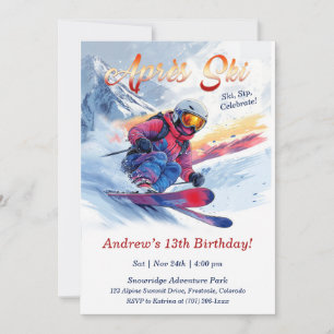 Invitation Modèle de fête d'anniversaire après ski