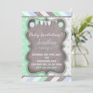 Invitation Modèle de fête d'anniversaire audacieux pour garço