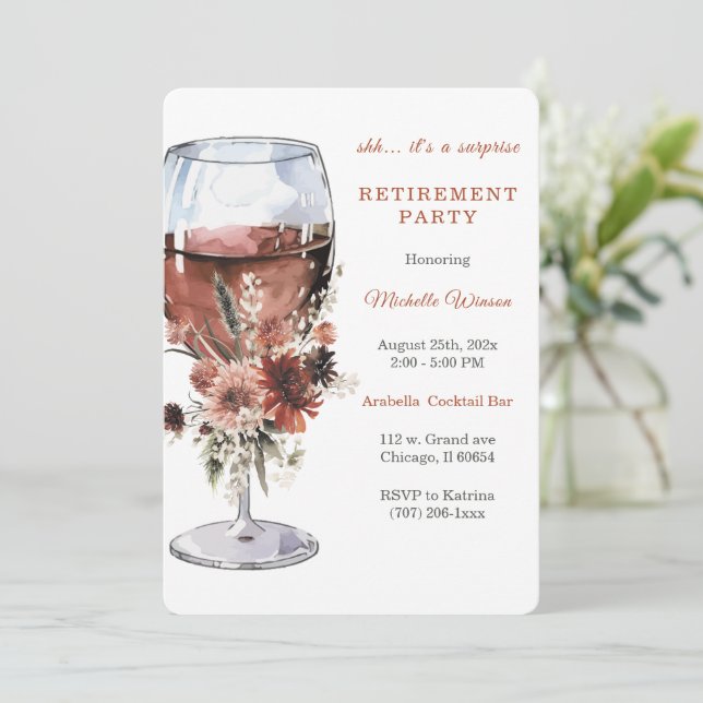 Invitation Modèle de fête de retraite personnalisé (Debout devant)