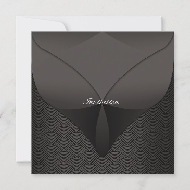 Invitation Modèle de fête en satin noir pour toutes occasions (Devant)