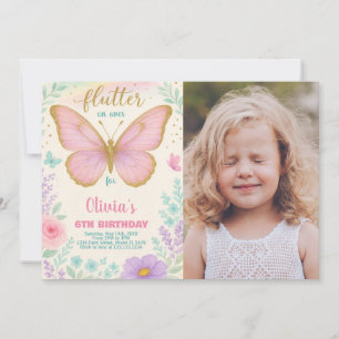 Invitation Modèle de fête florale éditable pour filles