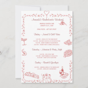 Invitation Modèle de fin de semaine Bachelorette personnalisa