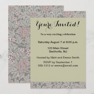 Invitation Modèle de fleur de jasmin de William Morris