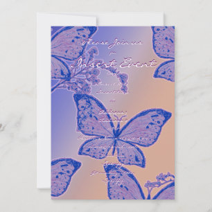 Invitation modèle de fleurs de papillons - personnalisable