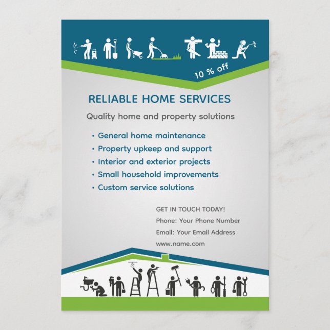 Invitation Modèle de Flyer de Maintenance de Maison Professio (Devant)