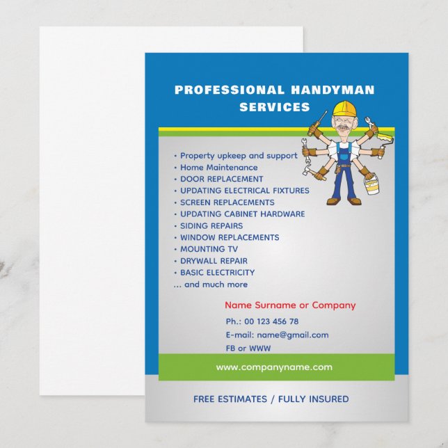 Invitation Modèle de Flyer de Maintenance de Maison Professio (Devant / Derrière)