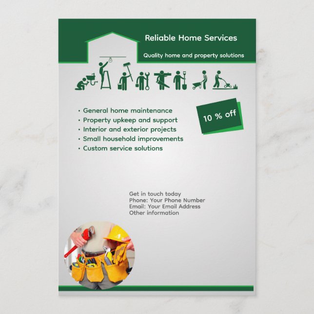 Invitation Modèle de Flyer de Maintenance de Maison Professio (Devant)