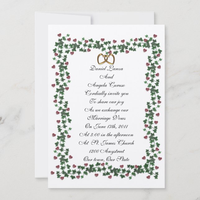 Invitation Modèle de frontière Ivy (Devant)