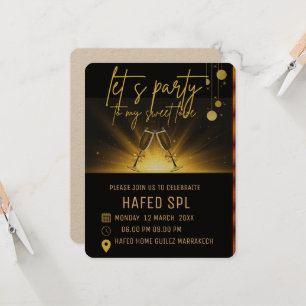 Invitation Modèle d'e-invitation de fête numérique Neon Gold